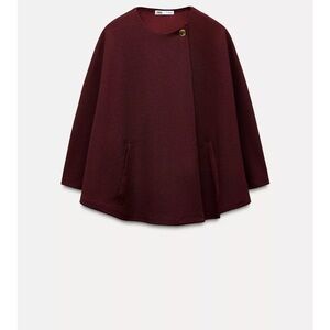 Zara Burgundy Poncho Sweater